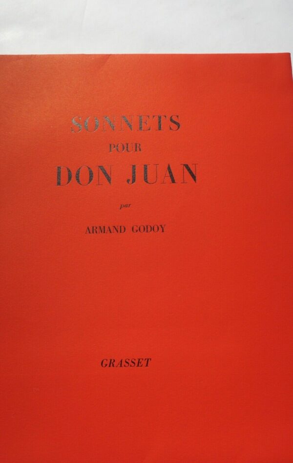 Godoy Armand Sonnets pour Don Juan Condition + dédicace