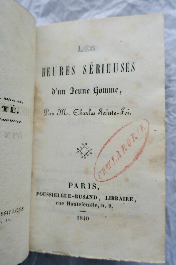 HEURES SERIEUSES D'UN JEUNE HOMME 1840 mini – Image 3