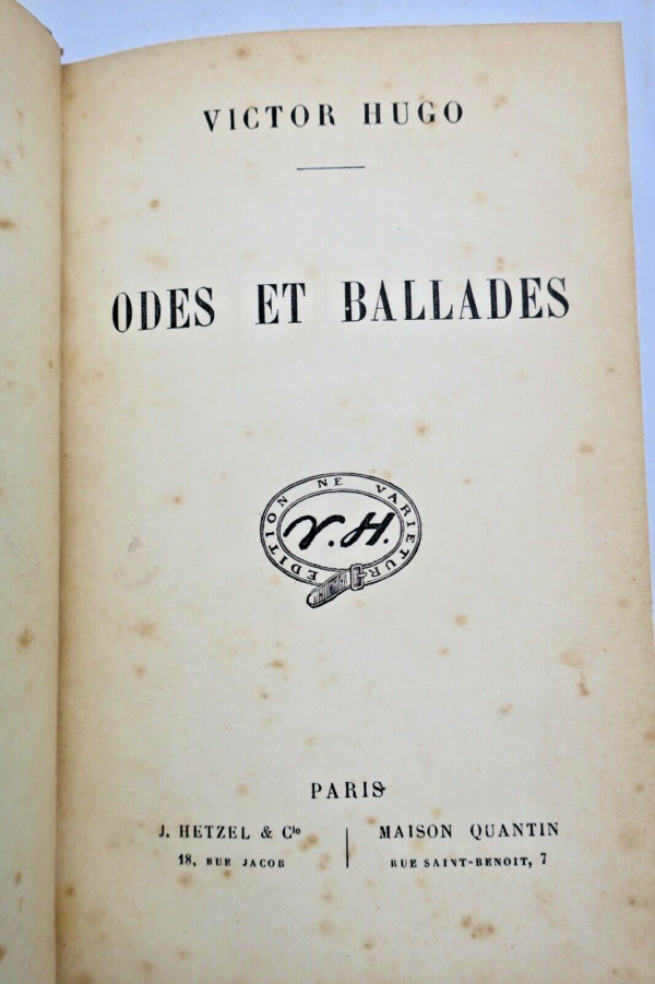 HUGO Victor ODES ET BALLADES J. Hetzel – Image 6