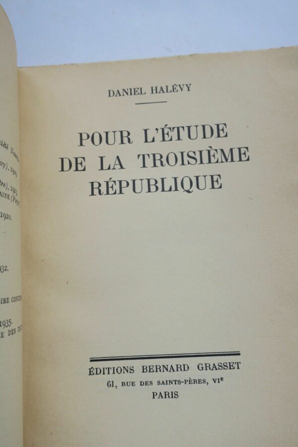 Halevy Daniel Pour l'étude de La Troisième République – Image 5