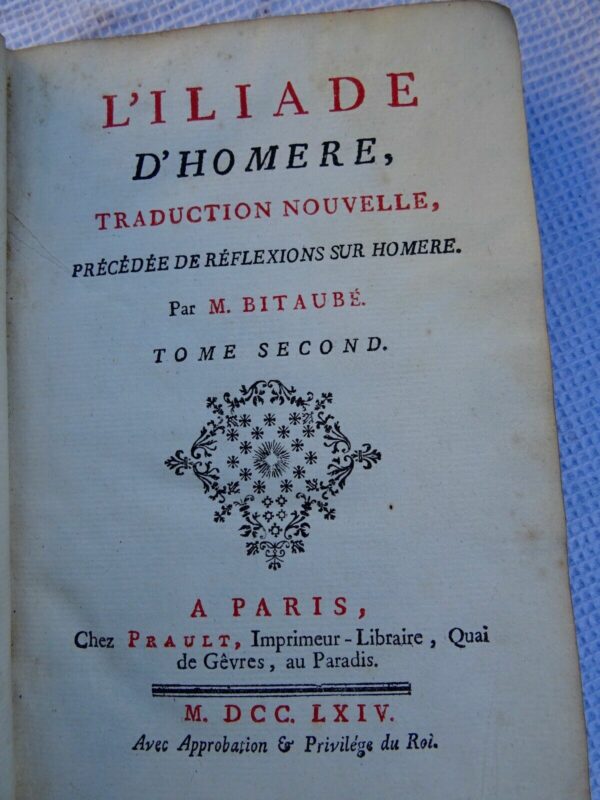 Homère Bitaube L'Iliade d'Homere 1764 – Image 4