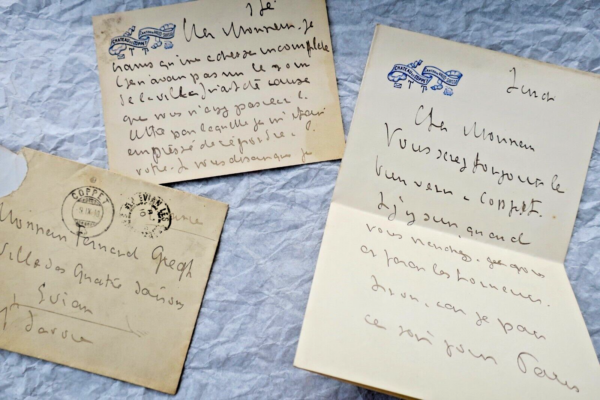 Hossonville belles cartes autographes manuscrites