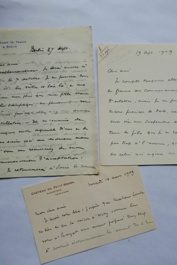 Jules Cambon 3 belle lettres autographes manuscrites