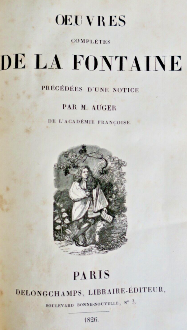 LA FONTAINE Oeuvres complètes. précédées d'une notice par M. Auger 1826 – Image 4