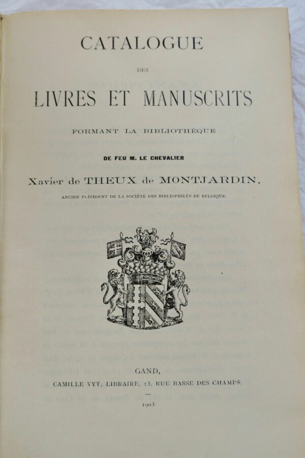 LIEGE Theux de Meylandt et Montjardin catalogue des livres et manuscrits... – Image 10