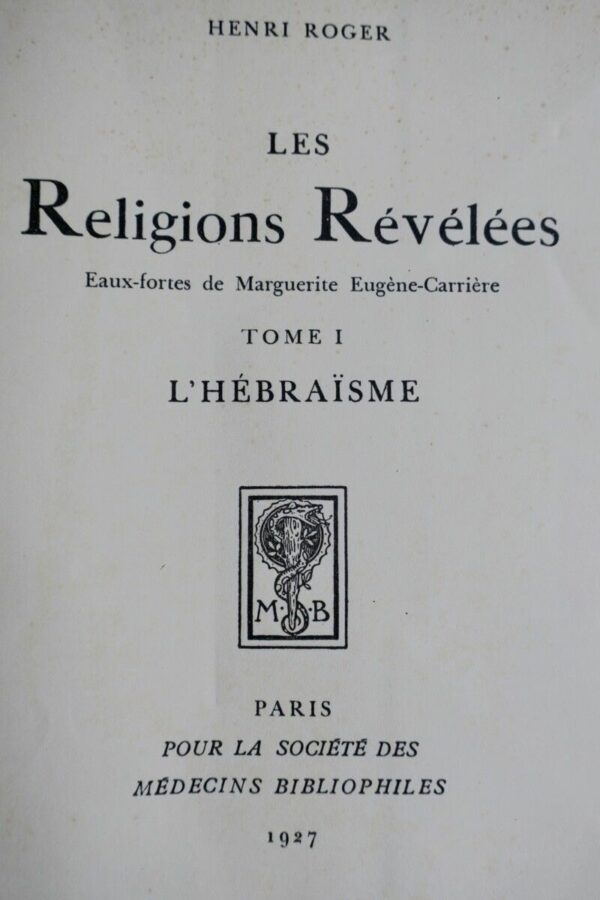 Les religions révélées. Eaux-fortes de Marguerite Eugène-Carrière. Tome 1.. – Image 3