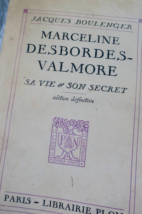 MARCELINE DESBORDES - VALMORE - SA VIE & SON SECRET