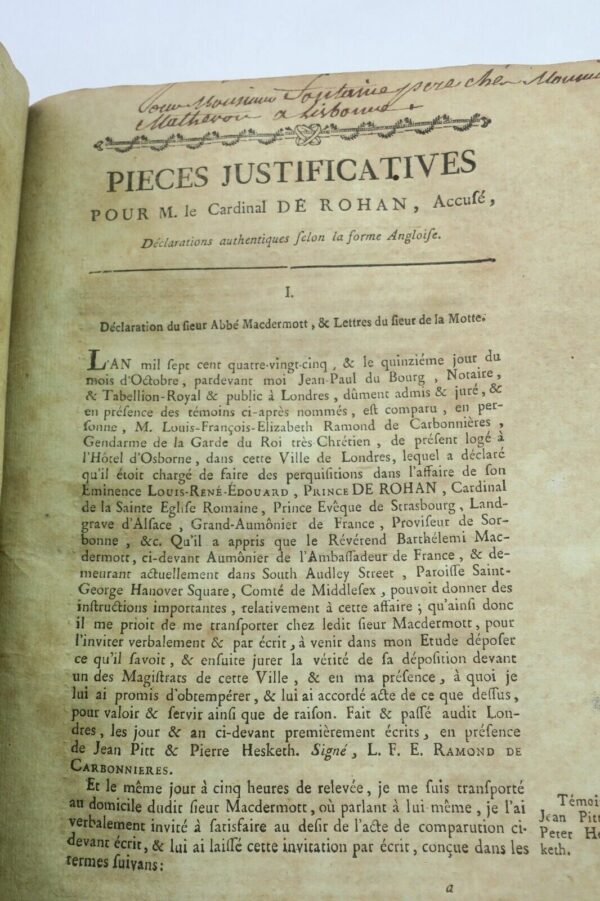 Mémoire pour de Rohan, cardinal 1786 affaire du Collier de la Reine – Image 7