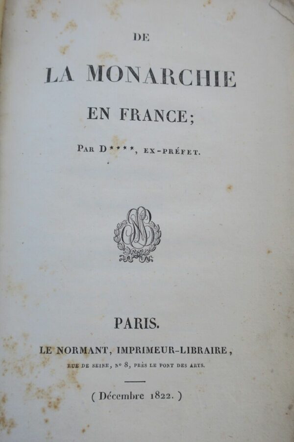 Monarchie 1822 de la monarchie en France