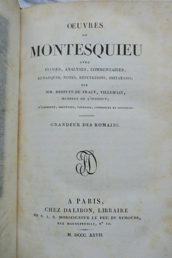 Montesquieu Grandeur des romains 1827 – Image 8