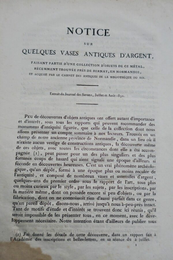 Notice sur quelques vases antiques d'argent, faisant partie d'une collection...