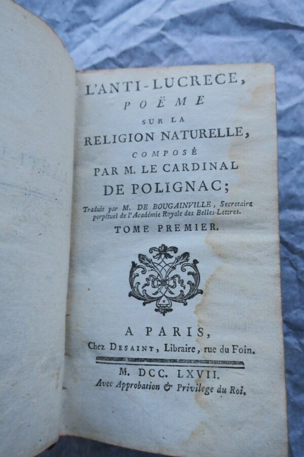 POLIGNAC  L'anti-Lucrèce poême sur la religion naturelle 1767 – Image 8