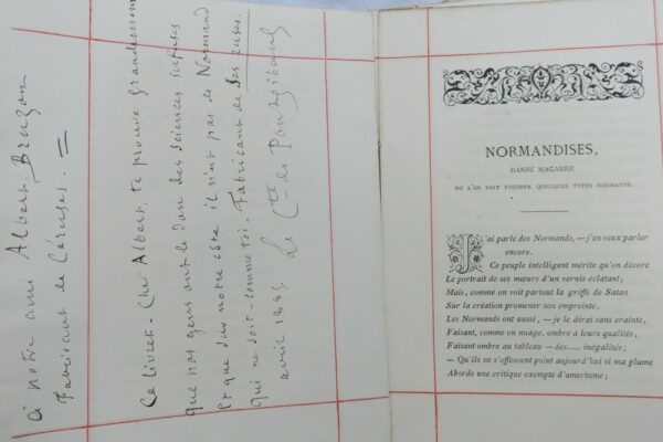 PONTGIBAUD Comte de  Normandises ou le Décaméron normand 1884 dédicacé