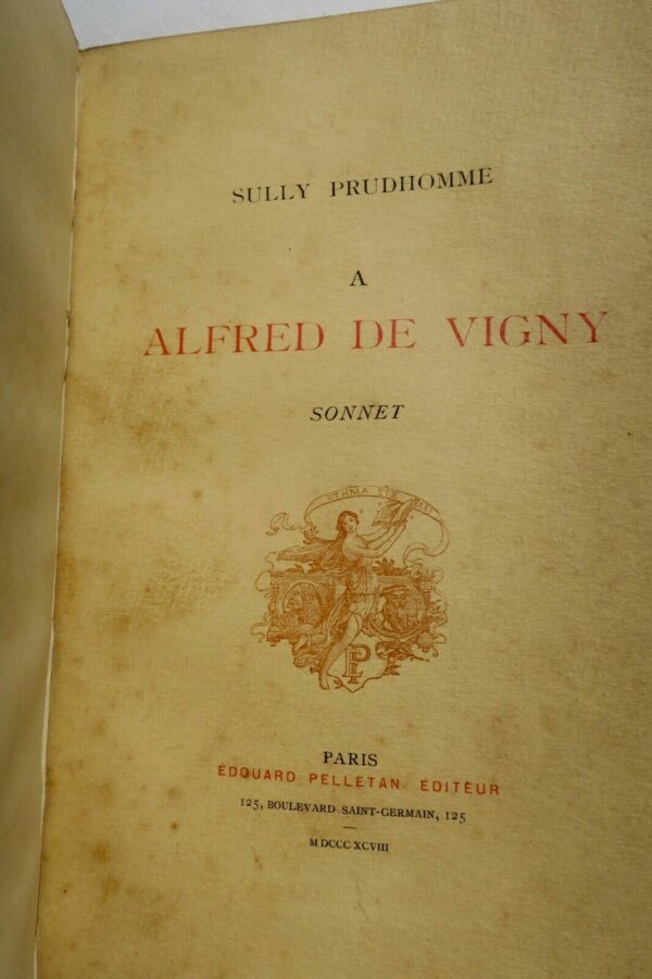 PRUDHOMME (Sully) à Alfred de Vigny Sonnet 1898 – Image 4