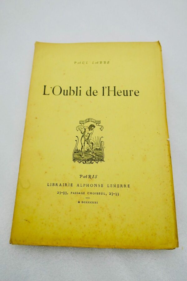 Paul Labbé l'oubli de l'heure 1921