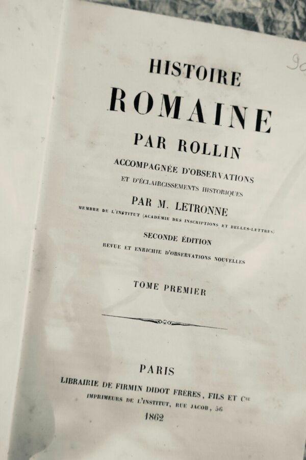 ROMAIN ROLLIN HISTOIRE ROMAINE 1862 – Image 4