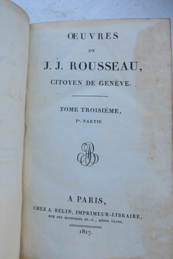 ROUSSEAU J.-J. OEUVRES DE J. J. ROUSSEAU, CITOYEN DE GENEVE 1817 – Image 7