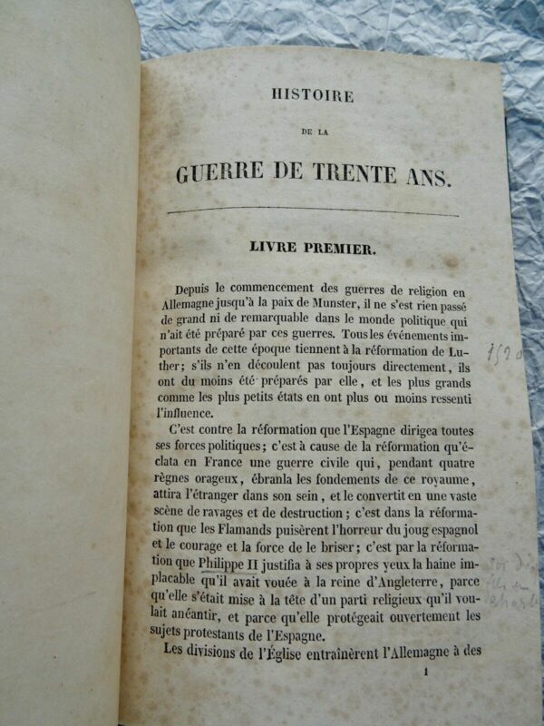 SCHILLER HISTOIRE DE LA GUERRE DE TRENTE ANS 1841 – Image 7