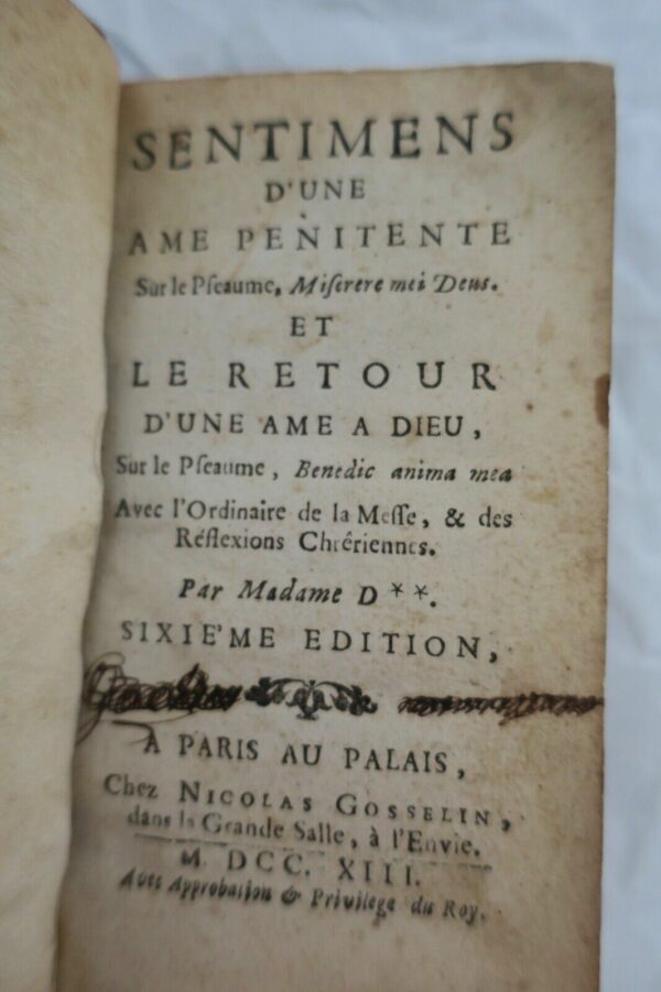 SENTIMENS D'UNE AME PENITENTE sur le Pseaume Miserere mei, Deus..1713 – Image 4