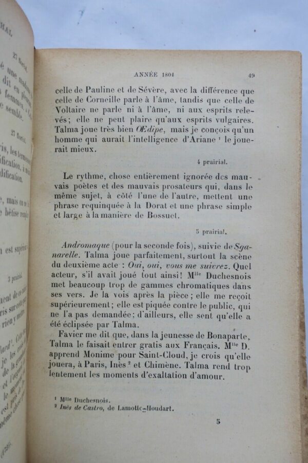 STENDHAL. Oeuvre posthume. - Journal de Stendhal 1888 – Image 6