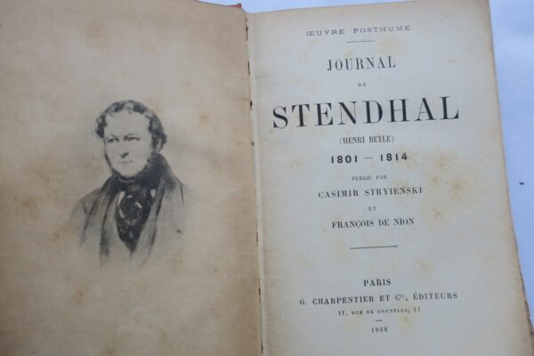 STENDHAL. Oeuvre posthume. - Journal de Stendhal 1888 – Image 9