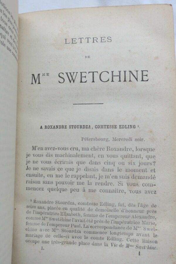 SWETCHINE. Lettres de Madame Swetchine 1873 – Image 5