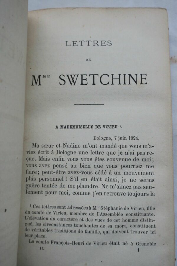 SWETCHINE. Lettres de Madame Swetchine 1873 – Image 8