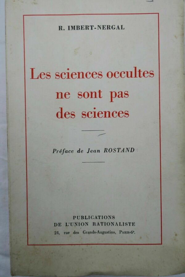 Sciences  occultes ne sont pas des sciences