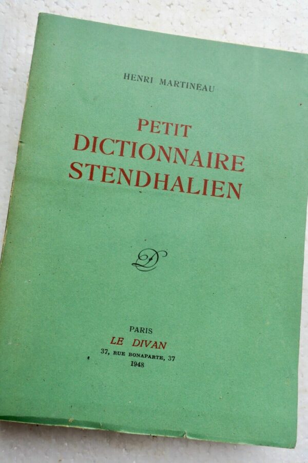 Stendhal Petit Dictionnaire Stendhalien