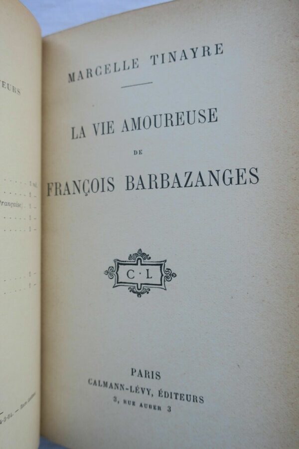 TINAYRE MARCELLE LA REBELLE LA VIE AMOUREUSE DE FRANCOIS BARBAZANGES – Image 4