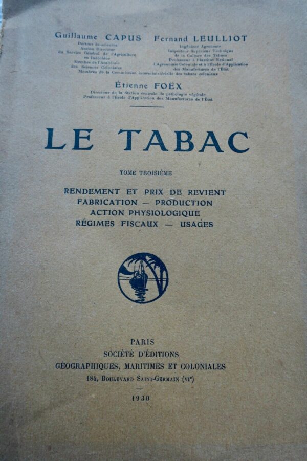 Tabac CAPUS LE TABAC 1930