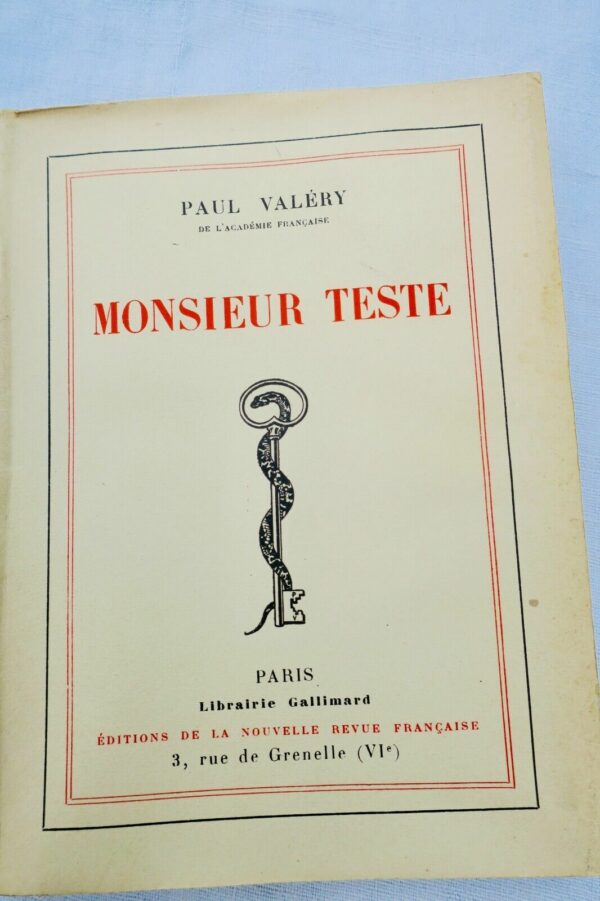 VALERY (Paul): Monsieur Teste ex. sur Alfa