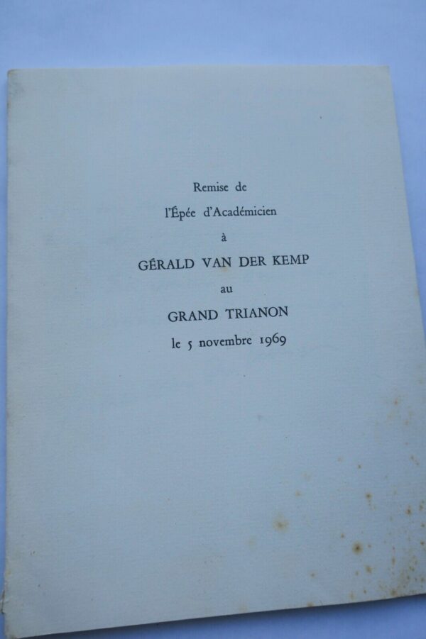 Versailles Remise de l'épée d'académicien à Gérard van der Kemp 1969 – Image 3