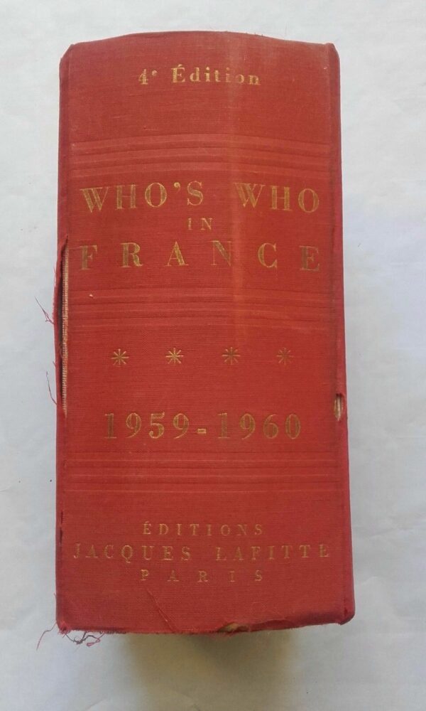 Who`s Who in France (4e édition). Dictionnaire biographique  1959-1960 – Image 3