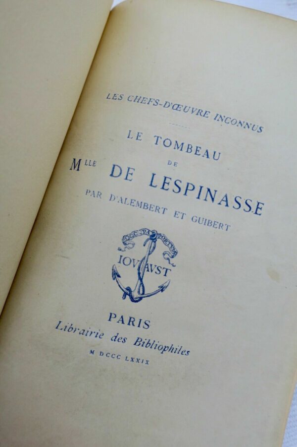 ALEMBERT Le tombeau de Mlle de Lespinasse 1879 – Image 8