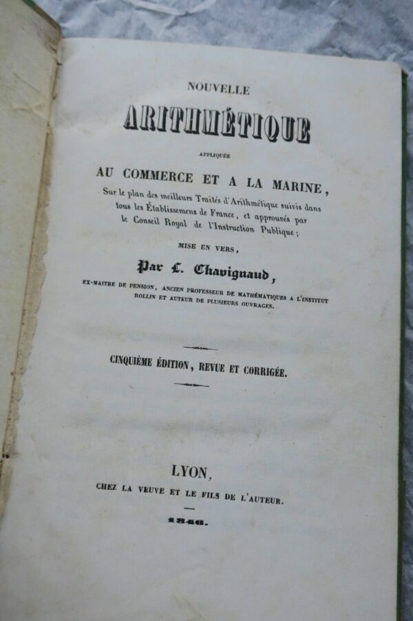 Arithmétique Nouvelle arithmétique appliquée au commerce et à la marine 1846 – Image 3