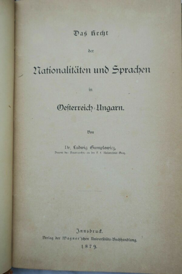 Autriche-Hongrie Das Recht Der Nationalitäten Und Sprachen in Oesterreich-Ungarn – Image 6