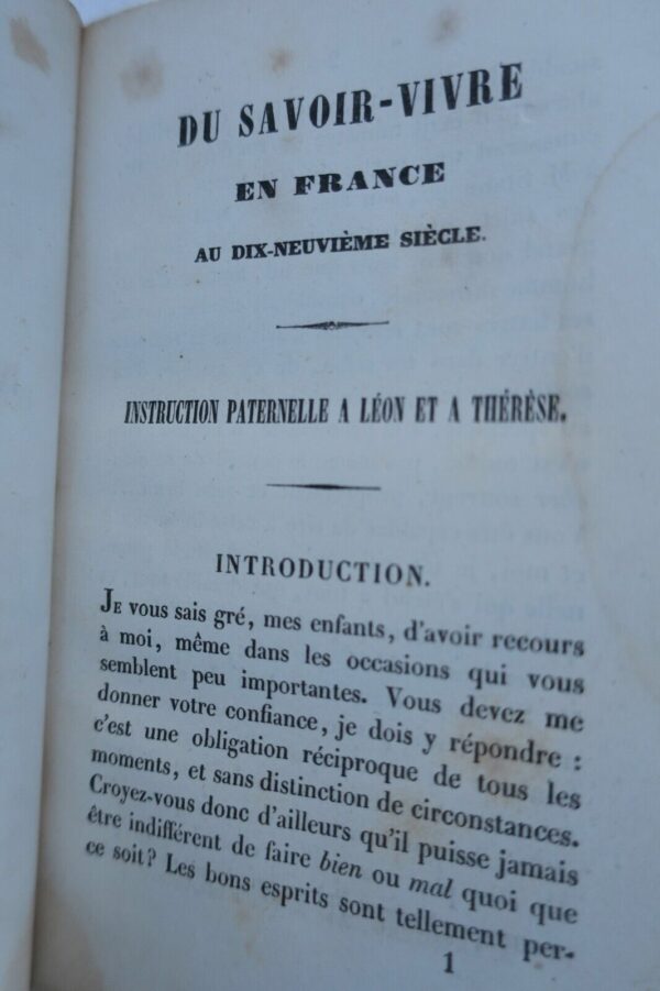 BRADY (Comtesse de) Du savoir-vivre en France au dix-neuvième siècle 1844 – Image 6