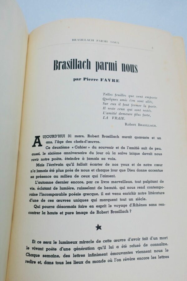 BRASILLACH  Cahiers des Amis de Robert Brasillach n° 2  1951 – Image 9