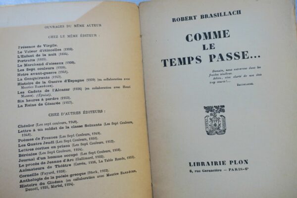 BRASILLACH (Robert) Comme le temps passe – Image 8