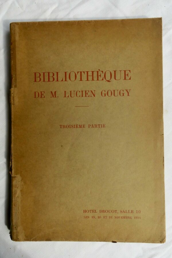 Bibliothèque de M. Lucien Gougy, ancien libraire 1934 – Image 3