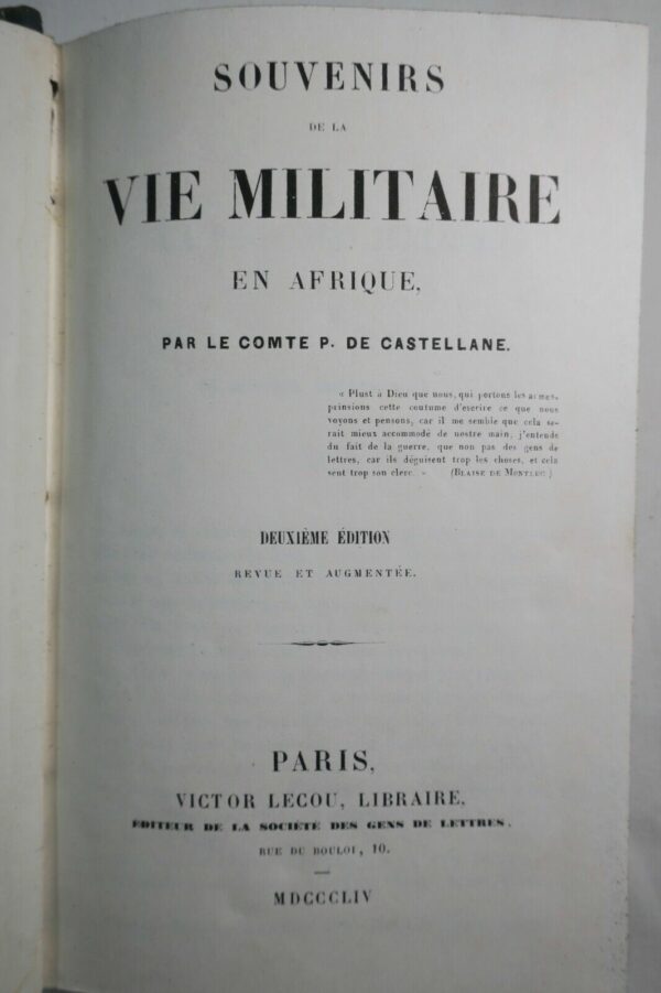 CASTELLANE Pierre de, Souvenirs de la vie militaire en Afrique 1854 – Image 5