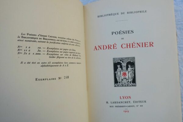 CHENIER André Poésies d'André Chénier. LARDANCHET / Hollande 1919 – Image 9