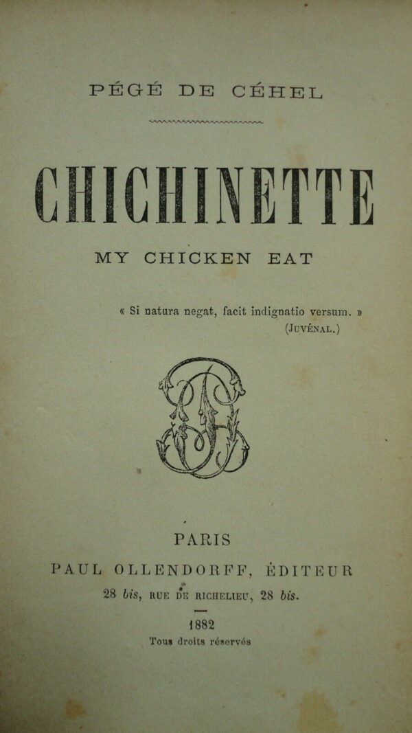 CHICHINETTE my chicken eat par Pégé de Céhel 1882 – Image 3