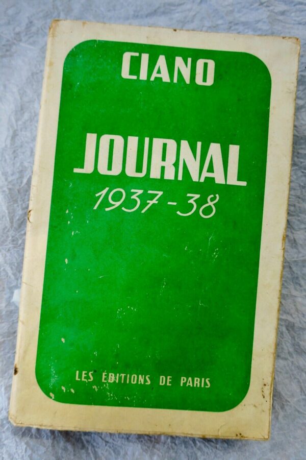 CIANO (COMTE) JOURNAL 1937-38