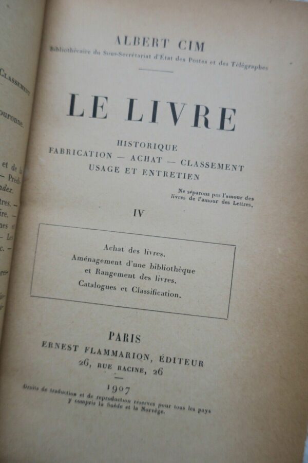 CIM  Le livre : historique, fabrication, achat, classement, usage et entretien – Image 6