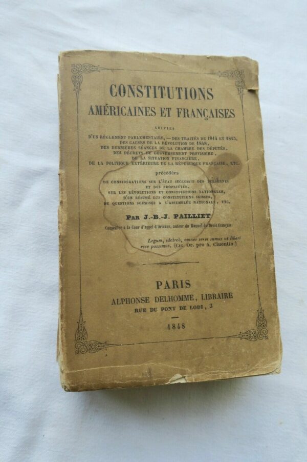 Constitutions américaines et françaises 1848