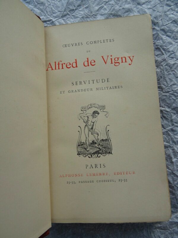 DE VIGNY Alfred Servitude et Grandeur Militaire. LIBRAIRIE DES BIBLIOPHILES – Image 3