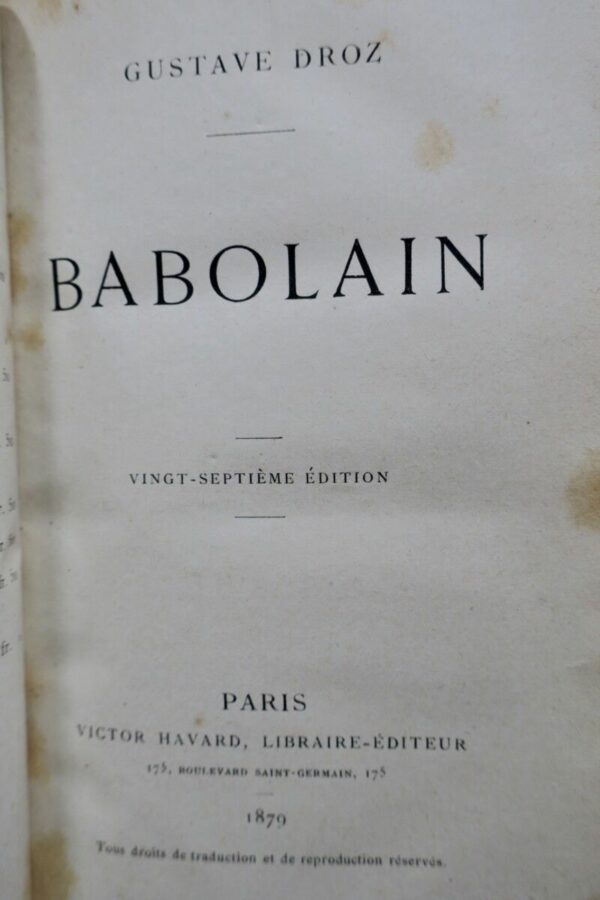 DROZ Gustave. Babolain 1879 – Image 3