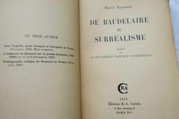 De Baudelaire au Surréalisme. Essai sur le Mouvement poétique contemporains 1933 – Image 3